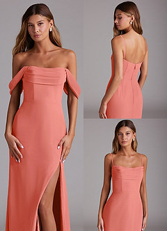 Azazie Saige Suknie dla druhen Linia A Zza ramienia Szyfon Do ziemi Sukienka image10