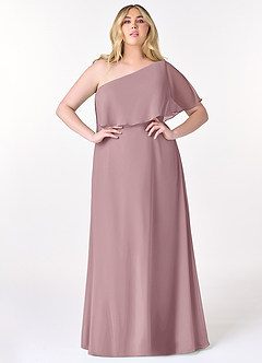 Azazie Lizzy Bridesmaid Dresses A-Line One Shoulder Chiffon Floor-Length Dress image8