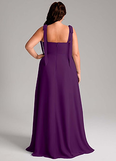 Azazie Debra Bridesmaid Dresses Grape A-Line with Pockets Chiffon Convertible Dress image12