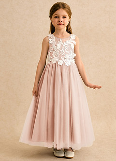 Azazie Mixie Flower Girl Dresses English Rose Ball-Gown Lace Dress image5