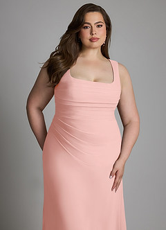 Azazie Agustina 신부 들러리 드레스 인어 코르셋 쉬폰 바닥 길이 드레스 image11