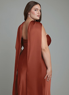 Azazie Saylor Bridesmaid Dresses Auburn Mermaid Strapless Stretch Satin Dress image19