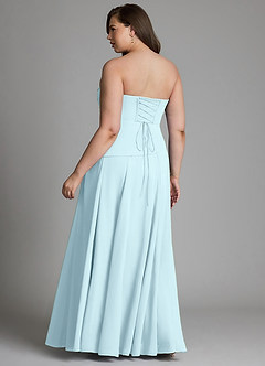 Azazie Gabriela Bridesmaid Dresses Cloud Blue A-Line Corset Chiffon Dress image20