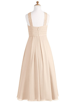 Azazie Kaleigh Junior White Alabaster A-Line Pleated Chiffon Dress image7