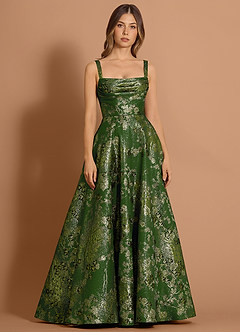 Azazie Matcha Green Sleeveless Ball Gowns Evening Dress / Gown