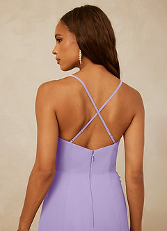 Christian Siriano Bridal for Azazie 1006 Bridesmaid Dresses Lilac Mermaid Ruched Chiffon Dress image7