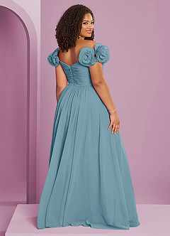 Barbie ♥ Azazie Bridesmaid Dresses Moody Blue A-Line Off the Shoulder Chiffon Convertible Dress image19