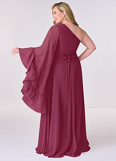 Barbie ♥ Azazie Bridesmaid Dresses Mulberry A-Line Long Sleeve Chiffon Dress image8