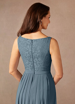 Azazie Ainsling Mother of the Bride Dresses Twilight A-Line Square Neckline Lace Chiffon Dress image11