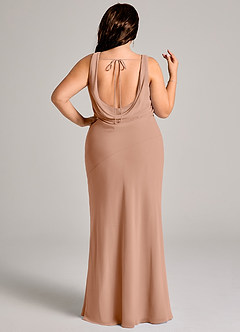 Azazie Rylina Bridesmaid Dresses Champagne Rose Mermaid Pleated Chiffon Dress image11