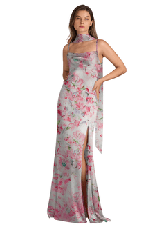 front Azazie Matching Color Matte Satin Scarf