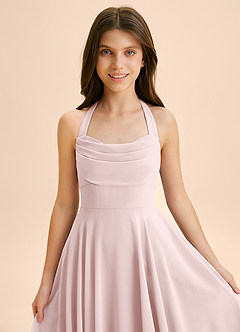 Azazie Kady Junior Blushing Pink A-Line Sweetheart Neckline Chiffon Dress image6