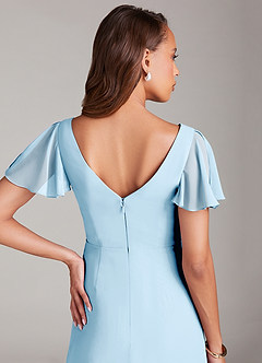 Azazie Soren Bridesmaid Dresses Sky Blue A-Line Ruched Chiffon Dress image7