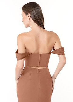 Azazie Lynnie Vestidos de damas de honor Vestido de Bronceador de Gasa de Corte Sirena Convertible con Vestidos sin tirantes image6