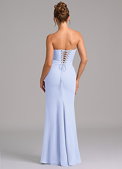 Azazie Sorrel Vestidos de damas de honor Vestido de Lavanda de Gasa de Corte Sirena con Corsé image2