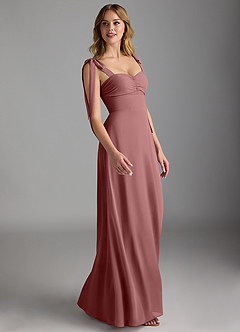 Azazie Lizet Bridesmaid Dresses Desert Rose A-Line Sweetheart Neckline Chiffon Dress image3