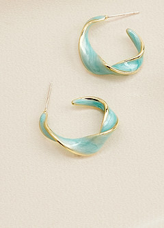 front Akryl och guld Accent Twist Hoop örhängen
