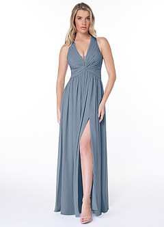 Azazie Jaclyn Bridesmaid Dresses Twilight A-Line Pleated Chiffon Dress image1