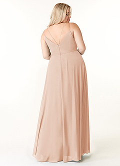 Azazie Janine Bridesmaid Dresses English Rose A-Line V-Neck Chiffon Dress image7