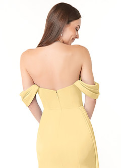 Azazie Amyra Bridesmaid Dresses Butter Mermaid Off the Shoulder Stretch Satin Convertible Dress image3