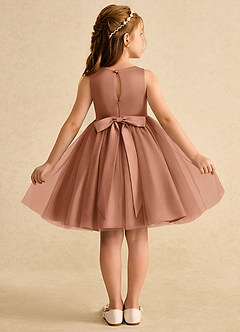 Azazie Prima Flower Girl Dresses Bronzer A-Line Bow Tulle Dress image2