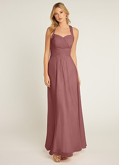 Azazie Claudia Bridesmaid Dresses Desert Rose A-Line Sweetheart Neckline Chiffon Dress image1