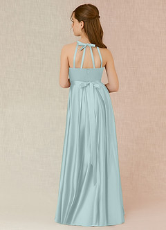 Azazie Arianthe Junior Mist A-Line with Pockets Stretch Satin Dress image1