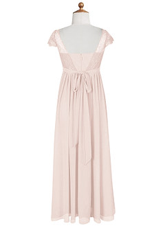 Azazie Silvermist Junior Rose Petal A-Line Pleated Chiffon Dress image9