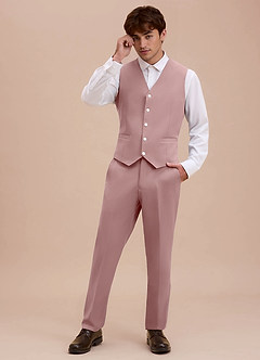front Ethan Dusty Rose Refined Weave Suit Vest