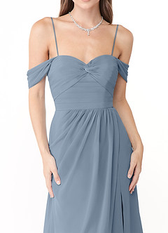 Azazie Millie Final Sale Dusty Blue A-Line Sweetheart Neckline Chiffon Convertible Dress image3