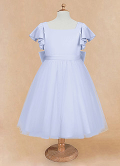 Azazie Kaeya Flower Girl Dresses Lavender A-Line Bow Tulle Dress image5