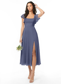 Azazie Bondi Bridesmaid Dresses Stormy A-Line Ruched Chiffon Dress image1