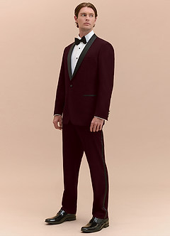 front Winston Burgundy Shawl Lapel Tuxedo