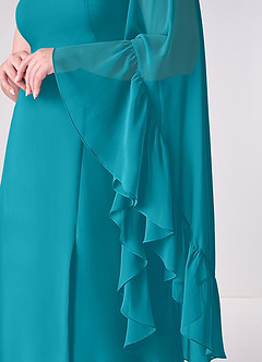 Barbie ♥ Azazie Bridesmaid Dresses Jade A-Line Long Sleeve Chiffon Dress image10