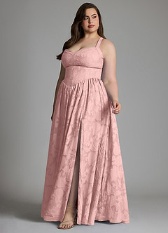 Azazie Francis Kleider zum Anprobieren zu Hause A-Linie Korsett Blumen-Burnout Kleid Dunkelmarine image12