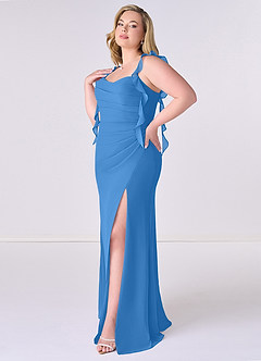 Barbie ♥ Azazie Abiti da Damigella Abito Sirena in Chiffon Corsetto Blue Jay image9