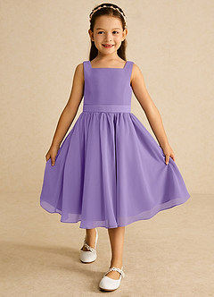 Azazie Ari Flower Girl Dresses Tahiti A-Line Sleeveless Chiffon Dress image2