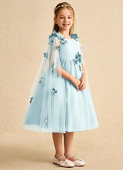 Azazie Staria Blumenmädchenkleider Ballkleid Gestreift Tüll Kleid Seegrün image8