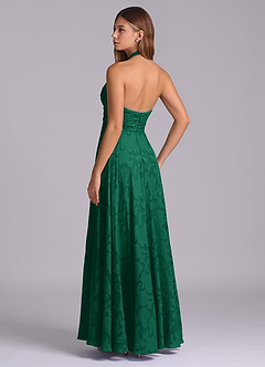 Azazie Tessie Brautjungfernkleider A-Linie Plissee Blumen-Burnout Kleid Smaragd image6