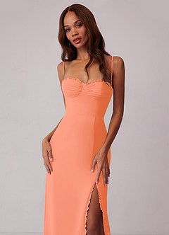 Barbie ♥ Azazie Bridesmaid Dresses Sunset Sheath Corset Chiffon Dress image4