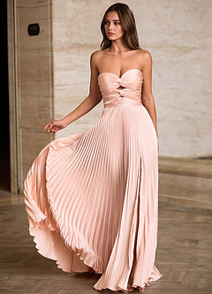 Ylura Rose Perle Robe de bal plissée trapèze image5