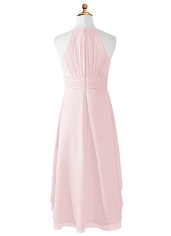 Azazie Linna Junior Blushing Pink A-Line Pleated Chiffon Dress image6