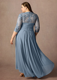 Azazie Anne Mother of the Bride Dresses Dusty Blue Sheath Sweetheart Sequins Lace Dress image16
