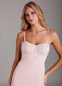 Azazie Breonna Bridesmaid Dresses Blushing Pink A-Line Sweetheart Neckline Chiffon Dress image5