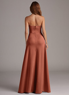 Azazie Wren Bridesmaid Dresses Clay A-Line Strapless Stretch Satin Convertible Dress image5