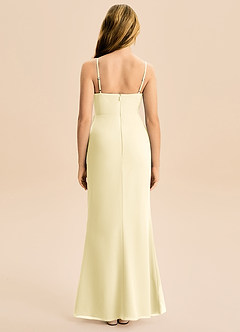 Azazie Buzzy Junior Robe Fourreau en Mousseline de soie Plissée Sorbet Citron image5