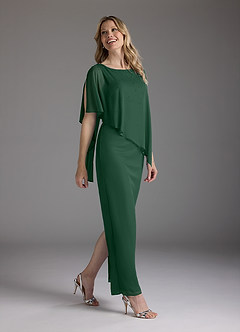 Azazie Aspyn Abiti per la Madre della Sposa Abito Tubino in Maglia Perline Verde Scuro image2