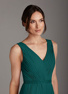 Azazie Kris Mère de la mariée Robes Robe Trapèze en Mousseline de soie Paillettes Paon image6
