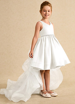 Azazie Julietta vestidos de niña de las flores Vestido de Marfil de Tul de Princesa con Convertible image3