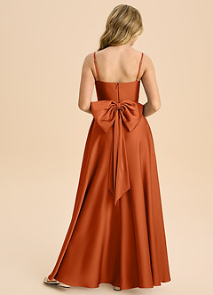 Azazie Bear Junior Burnt Orange A-Line Sweetheart Neckline Stretch Satin Dress image2